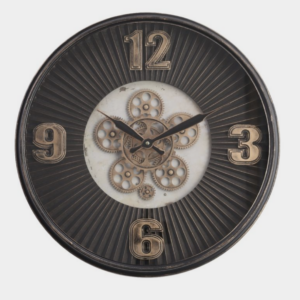 54cm Round Marcus Ribbed Exposed Gear Movement Wall Clock